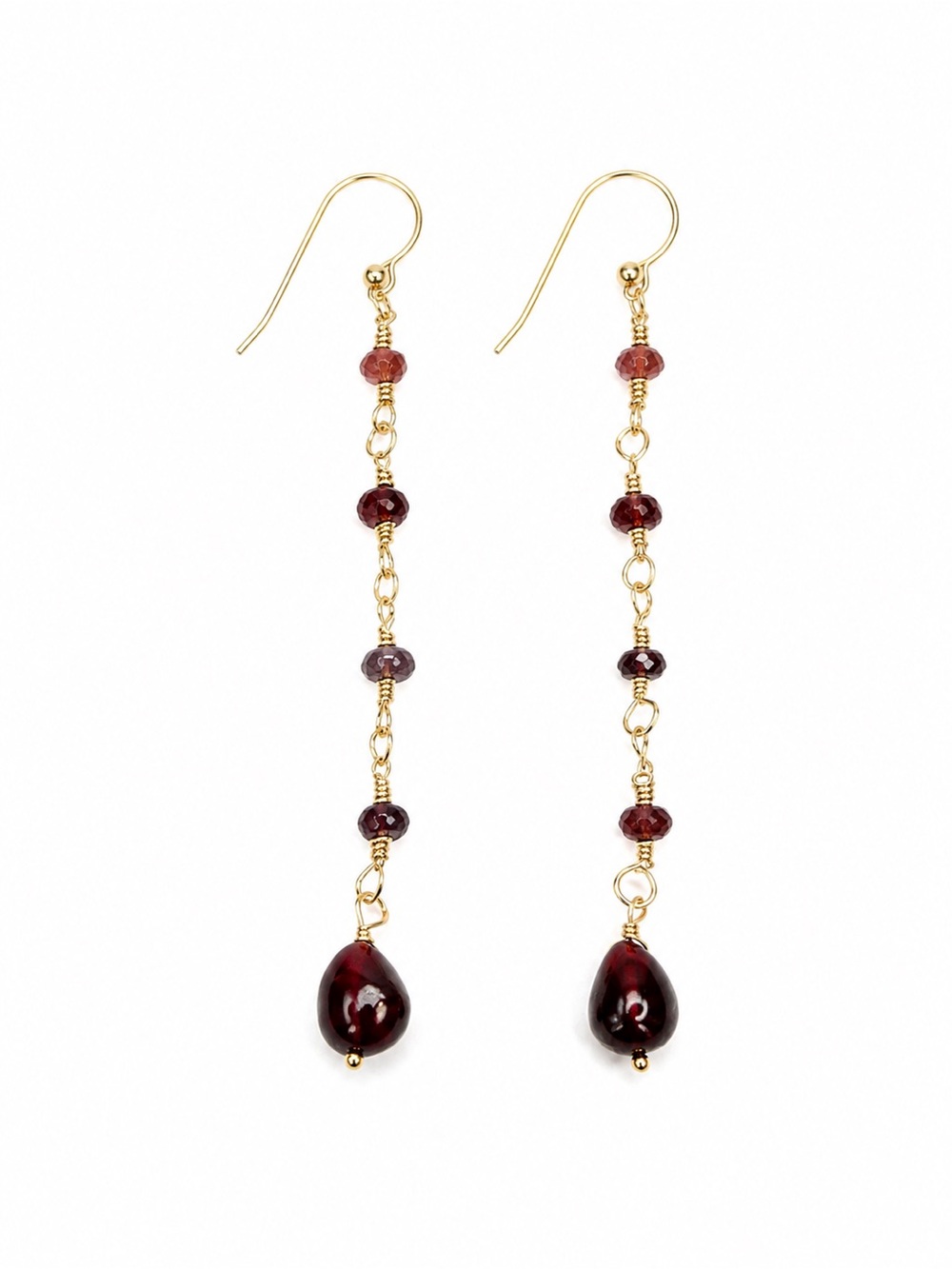 AWHK2 Spinel and Garnet Hook Earrings